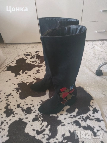 Дамски велурени боти, снимка 2 - Дамски боти - 53036551
