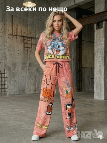 Bugs Bunny Дамски Спортен Комплект Тениска И Долнище🔝Дамски Спортен Екип Мики Маус Код A1352, снимка 4 - Спортни екипи - 53931999