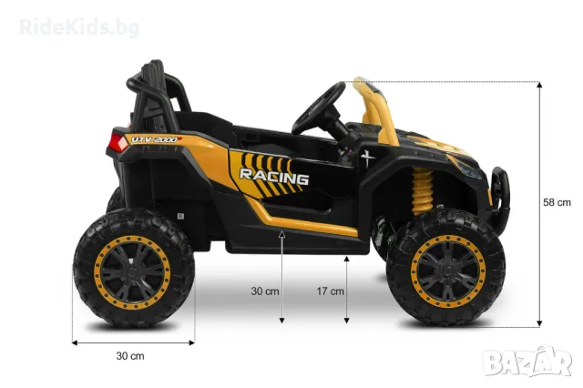 Офроуд акумулаторен автомобил AXEL – Бял, 4x4, с дистанционно и LED, снимка 18 - Детски велосипеди, триколки и коли - 49977029
