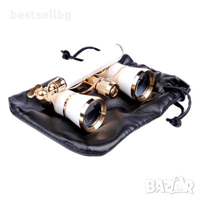 Бял театрален бинокъл с дръжка увеличение 3Х за театър опера подарък, снимка 3 - Екипировка - 29263867