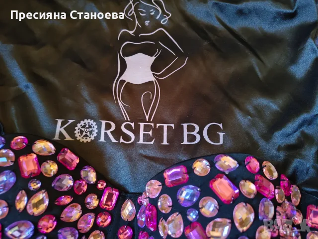 Бюстие в черен цвят с декорация от камъни, снимка 10 - Корсети, бюстиета, топове - 56311627