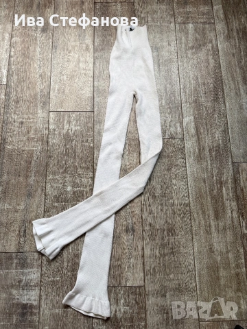 Нов бял панталон висока талия рипс Alice Evis 