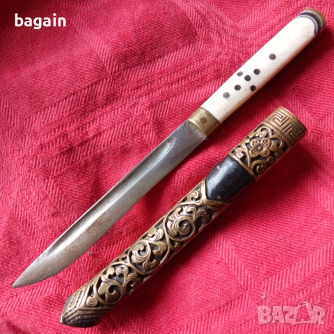 Нож, кама, ятаган, Тибет., снимка 2 - Антикварни и старинни предмети - 54349325