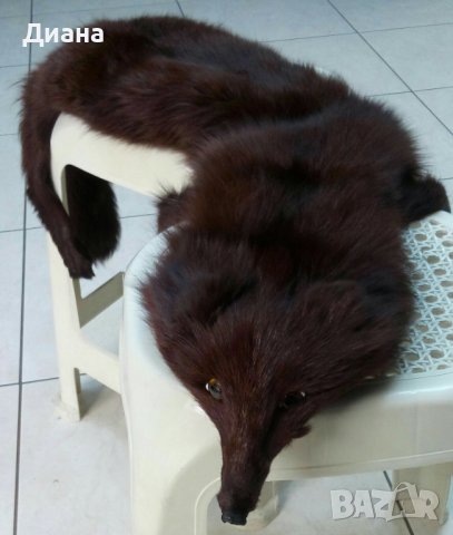 Кожена яка от кафява лисица