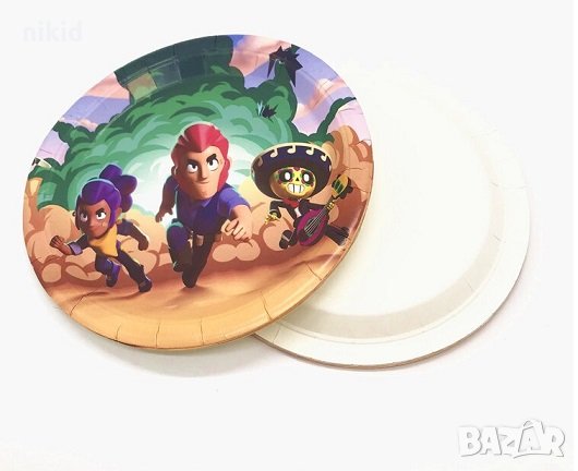 Брау Броу Старс Brawl Stars Бролстарс 10 бр парти чинии чинийки