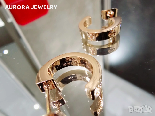 CARTIER Love Rose Gold Hoop Дамски Обеци
