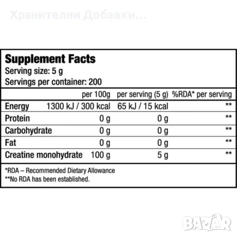 BIOTECH USA 100% Creatine Monohydrate - Креатин - 300гр., снимка 2 - Хранителни добавки - 49547840
