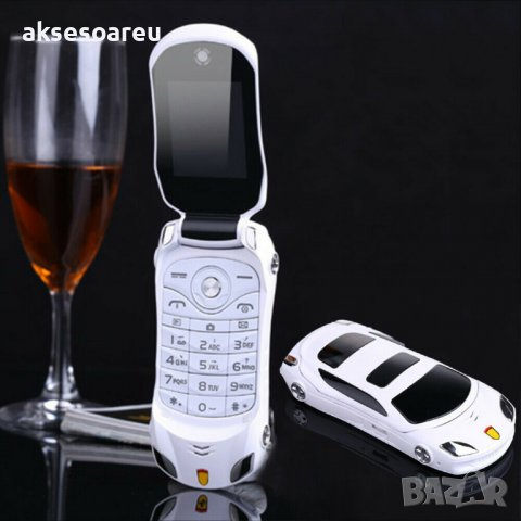 Мобилен телефон GSM с две сим карти Dual Sim отключен нов за ученици студенти с форма на автомобил ф, снимка 17 - Други - 38308054