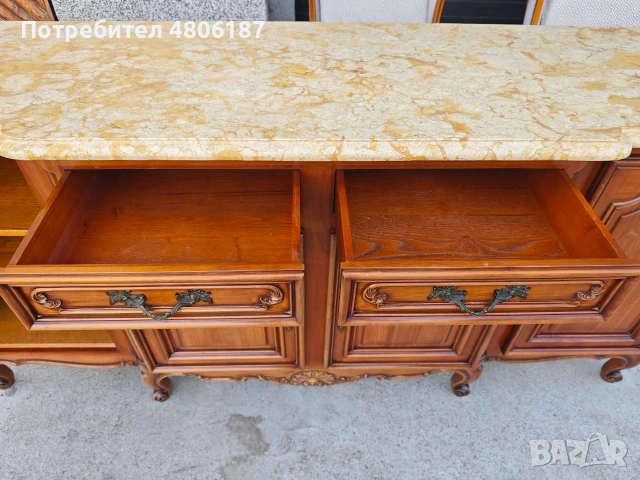 Френски контрабюфет с мраморен плот Луи ХV