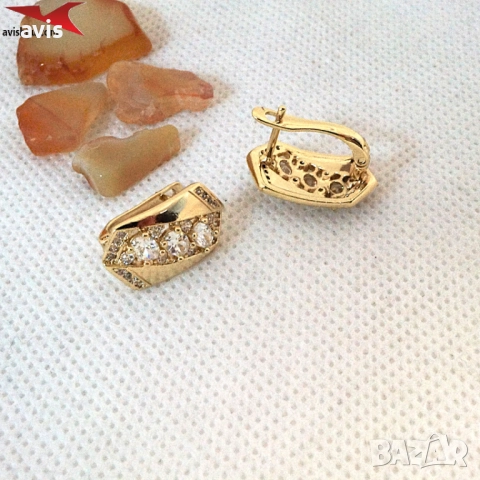 Обеци с 14К златно покритие 2141843, снимка 3 - Обеци - 52897114