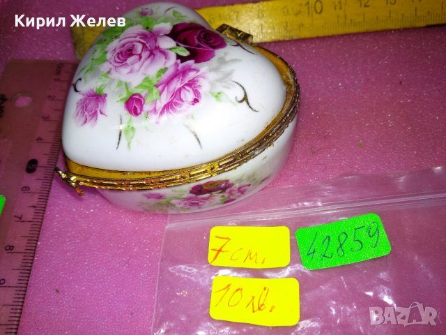 КРАСИВА ПОРЦЕЛАНОВА КУТИЙКА За БИЖУТА - СЪРЧИЦЕ с ФЛОРАЛНА ТЕМАТИКА на КАПАЧЕТО 42859, снимка 13 - Други ценни предмети - 44312288