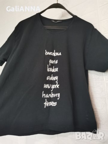 СТРАХОТНА БЛУЗА С НАДПИСИ РАЗМЕР XL , снимка 3 - Тениски - 38097896