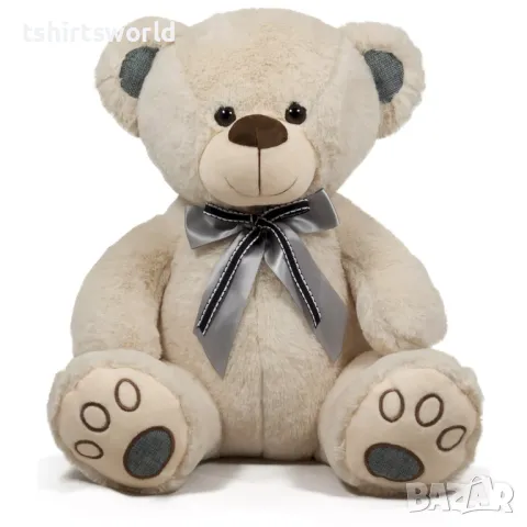 Ново плюшено мече с двойна панделка, 60см