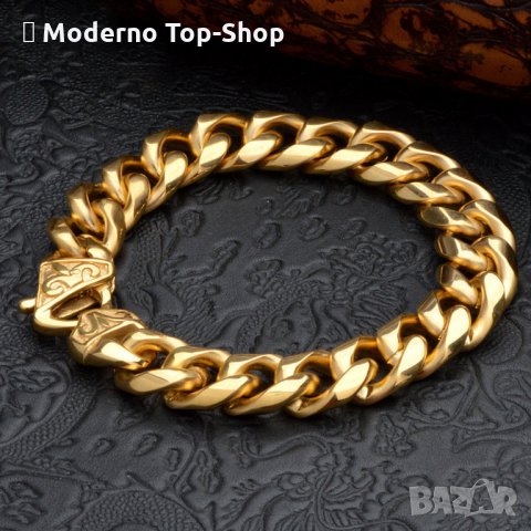 Масивна луксозна гривна от медицинска стомана с високо качество-80 грама !!!!!!