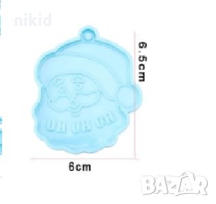 Дядо Коледа лице HO HO HO силиконов молд форма фондан шоколад смола висулка ключодържател, снимка 2 - Форми - 35214375