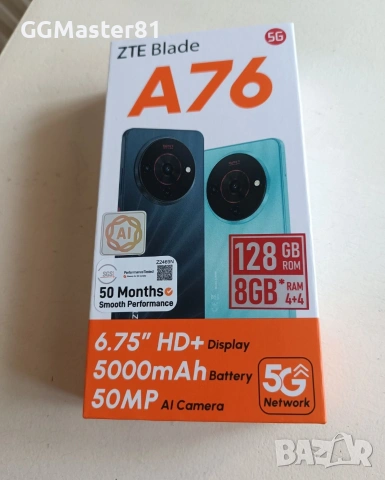 Смартфон ZTE A76 5G, снимка 5 - ZTE - 54180415