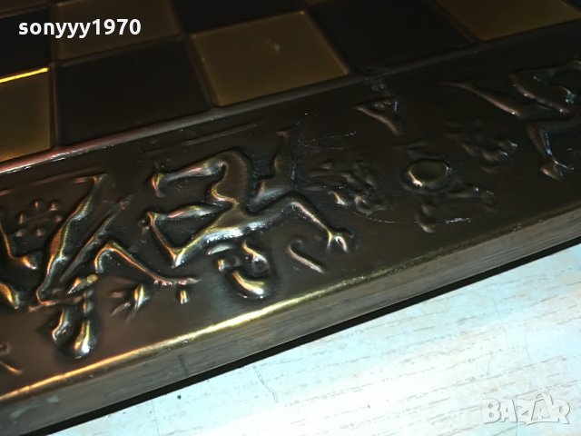 мед/месинг-жестока дъска за шах-внос швеицария 39х39х3см, снимка 12 - Колекции - 29146455