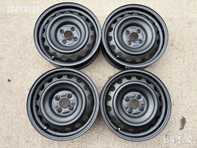 4 броя железни джанти + тасове за Toyota Yaris- Hybrid 15, снимка 8 - Гуми и джанти - 53998049