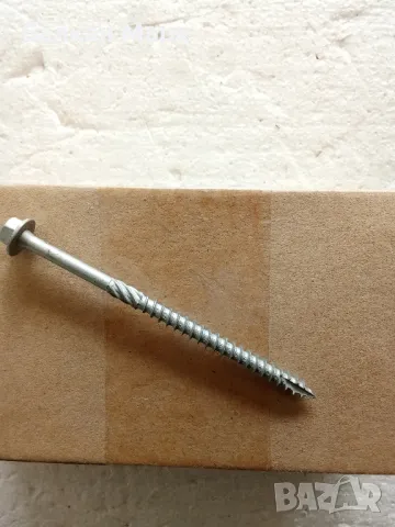 Винт,винтове за дърво,6x100,шестостенна глава,TORX,шайба,връх 17, цинк-ламелно покр., торнадо 50бр, снимка 3 - Строителни материали - 50364849
