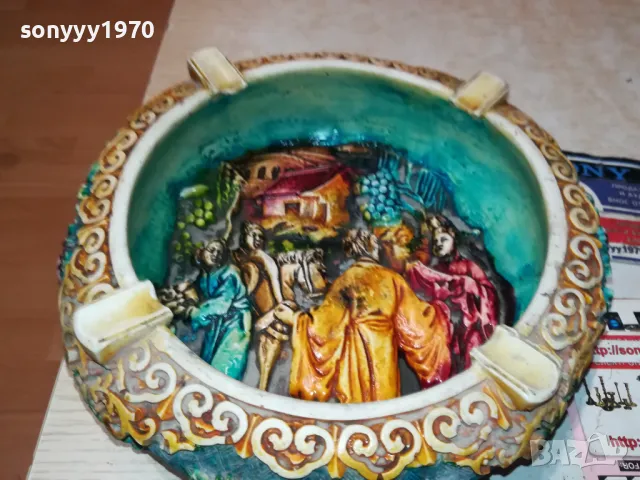 МАСИВЕН РЕЛЕФЕН ПЕПЕЛНИК 1301250650, снимка 3 - Антикварни и старинни предмети - 48658377