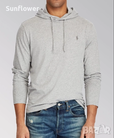 Мъжка сива блуза /тениска/суичър с качулка Polo Ralph Lauren, размер S  