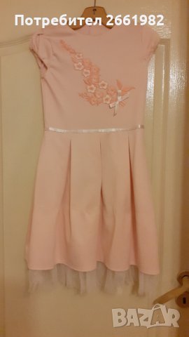 Разкошна детска рокля с болеро в цвят праскова, снимка 5 - Детски рокли и поли - 34484533