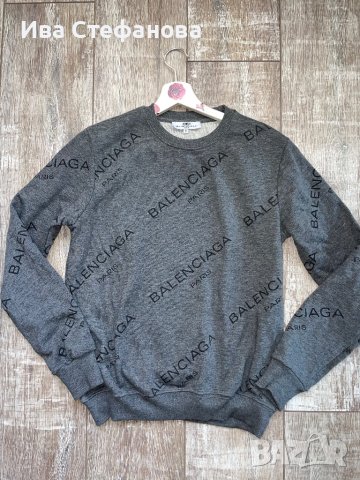 Нова спортна памучна памук сива блуза BALENCIAGA  Balenciaga  , снимка 6 - Блузи с дълъг ръкав и пуловери - 42780494
