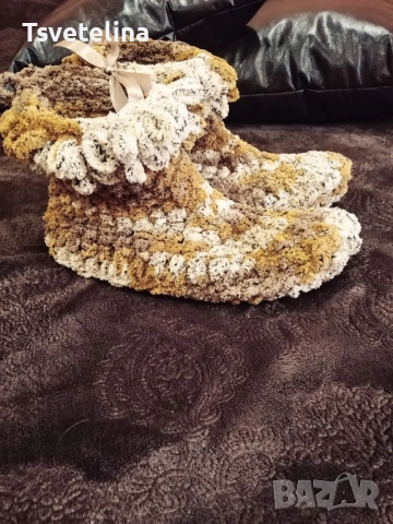 Домашни ботушки Пуфи, снимка 8 - Пантофи - 52435832