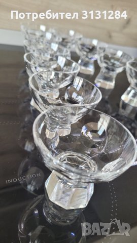 Антикварни рядки емски кристални 24% чаши за ликър/ракия Peill Glaser Германия, снимка 3 - Чаши - 40404632