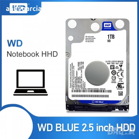  1TB 5400 RPM 8MB Cache SATA 6.0Gb/s диск за лаптоп, Western Digital Blue 2.5 inch Инча, снимка 1 - Твърди дискове - 34394545