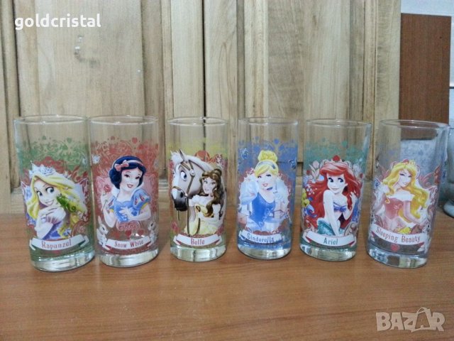 Стъклени водни чаши детски Ариел , снимка 1 - Антикварни и старинни предмети - 38583725