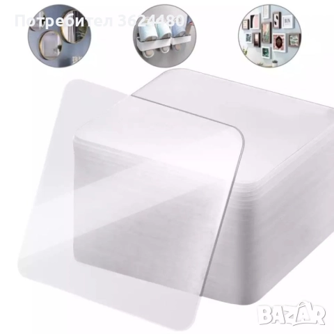 Прозрачни самозалепващи стикери за закрепване на предмети към гладки повърхности 3149