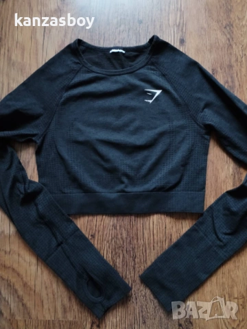 Gymshark Vital Crop Top - дамска фитнес блуза КАТО НОВА ХС, снимка 5 - Блузи с дълъг ръкав и пуловери - 53890286