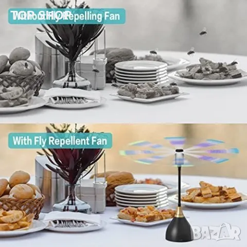Нови 3 броя Ефективен вентилатор за отблъскване на мухи Преносим пикник барбекю парти, снимка 6 - Други стоки за дома - 49970914
