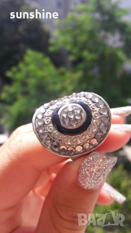 Промоция! Сребрист пръстен с елементи Сваровски, снимка 2 - Пръстени - 10086654