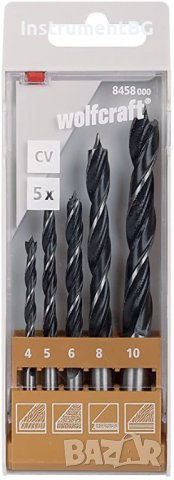 Комплект свредла за дърво Wolfcraft / 5 броя