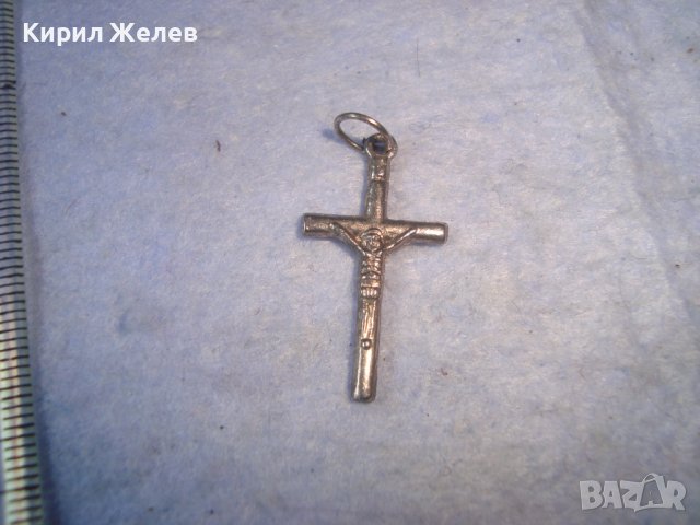 ПОСРЕБРЕНО МАЛКО НАГРЪДНО РАЗПЯТИЕ ДВУСТРАННО МЕТАЛНО КРЪСТЧЕ 21346