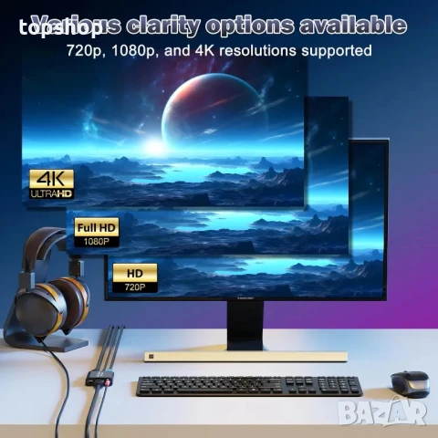 НОВА аудио видео карта за заснемане с микрофон и HDMI изход, 1080p 60fps 4K HDMI, за игри, стрийминг, снимка 6 - Кабели и адаптери - 50575675