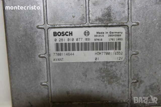 Моторен компютър Renault Megane Scenic (1996-1998г.) 0281010077 / 0 281 010 077 / 7700114644, снимка 2 - Части - 51147056