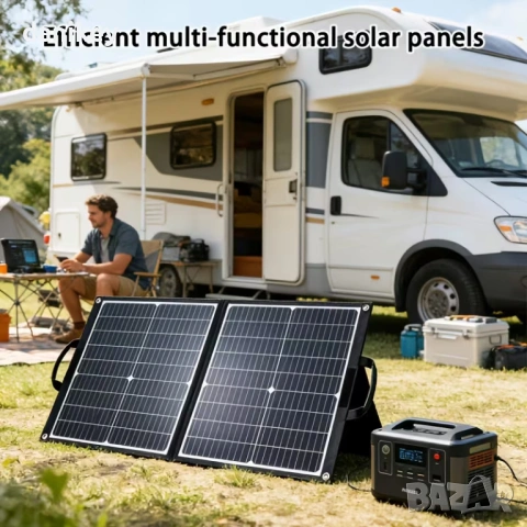 Мощен Сгъваем Соларен Панел 120W – Монокристален | USB-C, XT60, DC за Къмпинг, снимка 6 - Къмпинг осветление - 54152494