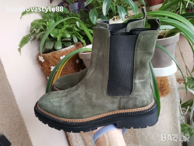 Дамски ботуши Естествен велур , снимка 6 - Дамски ботуши - 56508420