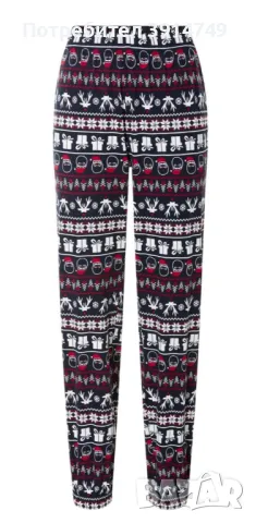 Дамска пижама 100% памук, зимен / коледен мотив, долнище + горнище, L, НОВА, снимка 3 - Пижами - 48482914