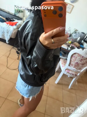 кожено бомбър яке Нов zara, снимка 6 - Якета - 55747627