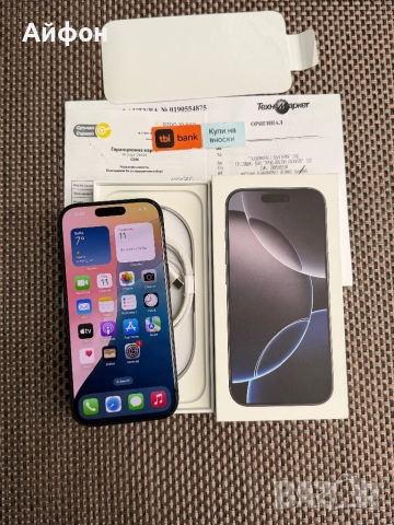 КАТО НОВ!/*ЛИЗИНГ*/ iPhone 16 Pro 256Gb Black Titanium 24М гаранция, снимка 2 - Apple iPhone - 52736200