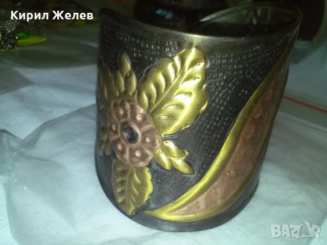 МЕДНА ЕТНО-ГРИВНА с ФЛОРАЛНИ ОРНАМЕНТИ А-35, снимка 5 - Гривни - 29621470