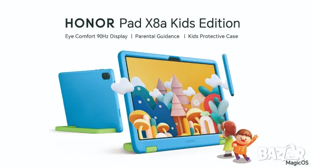 Чисто нов от Йетел, неотварян, Honor Pad X8a Kids Edition (плюс слушалки) таблет за деца и възрастни