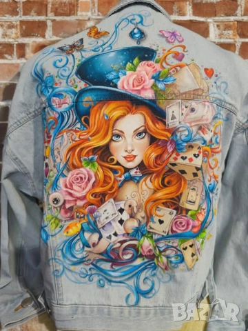 Яке с индивидуален ръчен дизайн – единствено по рода си, снимка 15 - Якета - 53298666