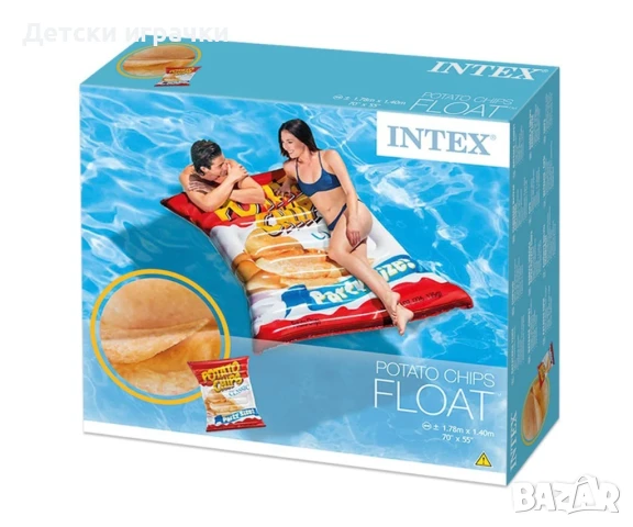 Надуваем дюшек INTEX Чипс, 178 х 14 см, снимка 2 - Надуваеми играчки - 51153280