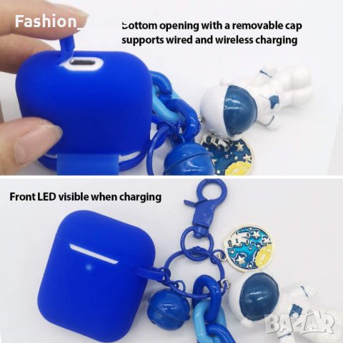 Нов защитен силиконов калъф за корпуса AirPods 2 и 1 с весели висулки, снимка 2 - Други - 33757018