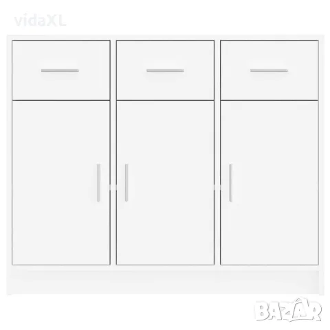 vidaXL Бюфет, бял, 91x28x75 см, инженерно дърво, снимка 5 - Бюфети - 56148033